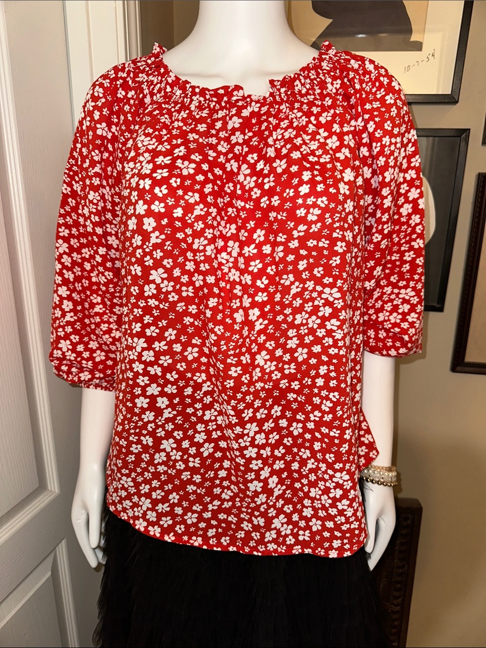 Floral Red Top